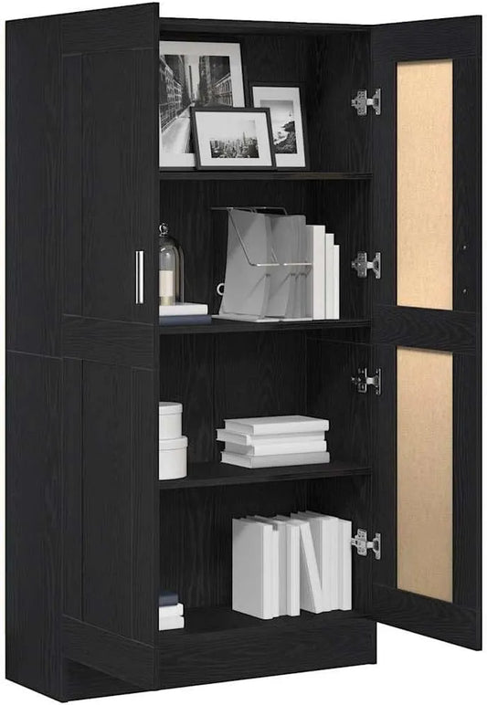 Bücherregal und Standregal: 82, 5 × 30, 5 × 150 cm, schwarz
