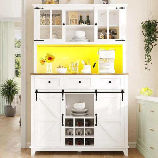Küchenschrank — mit Schubladen, verstellbar, LED-Anzeige, 105 × 38.4 × 180cm, weiß