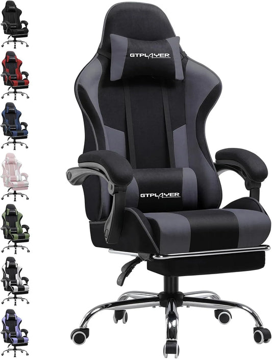 Sessel und Polsterstuhl — für Gaming, 150KG, grau, mit Massagefunktion, mit Stoffbezug