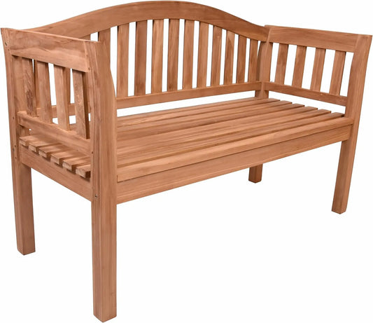 Gartenbank und Terrassenbank – aus Holz, 2-Sitzer, 131, 5 × 54 × 87 cm, braun