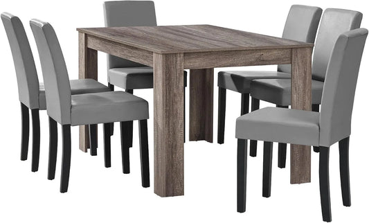 Essgruppe – aus PU-Leder, 140 × 90, grau