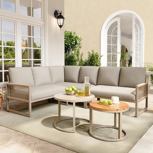 Ecksofa und Wohnlandschaft: mit Kissen, verstellbar, beige