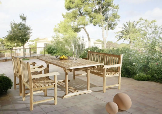 Gartenstuhl und Terrassenstuhl – aus Holz, aus Massivholz, 4tlg, 240 cm