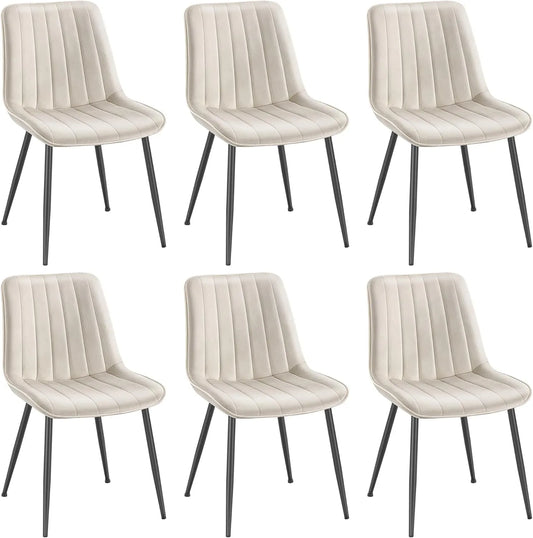 SONGMICS LDC090LH01-3J Esszimmerstuhl und Küchenstuhl: mit Rückenlehne, 6er Set, 120 kg, aus Metall