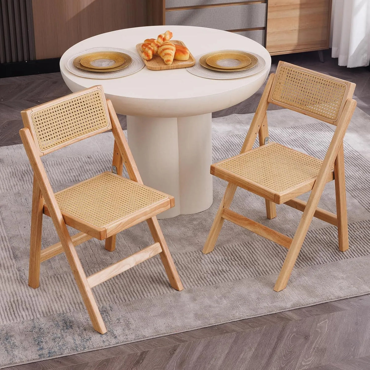 Gartenstühle — aus Holz, aus Polyrattan, klappbar, 2er Set