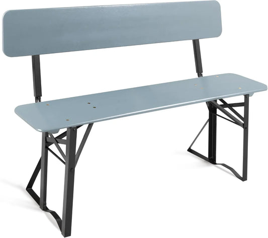 Stagecaptain BBB-119 GY Hirschgarten Bierzeltbank mit Lehne 119 cm 2X — grau, aus Metall