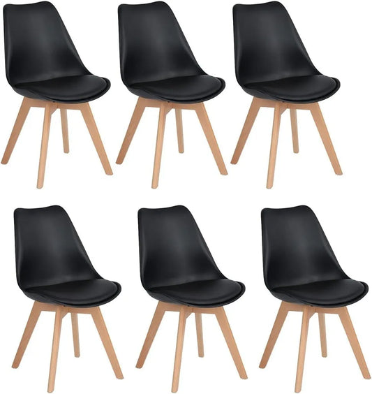 Esszimmerstuhl und Küchenstuhl – aus Holz, aus Massivholz, im Retro-Stil, schwarz