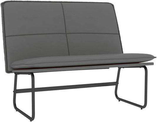 Sitzbank und Esszimmerbank — aus PU-Leder, 100 × 75 × 76 cm, grau, aus Metall
