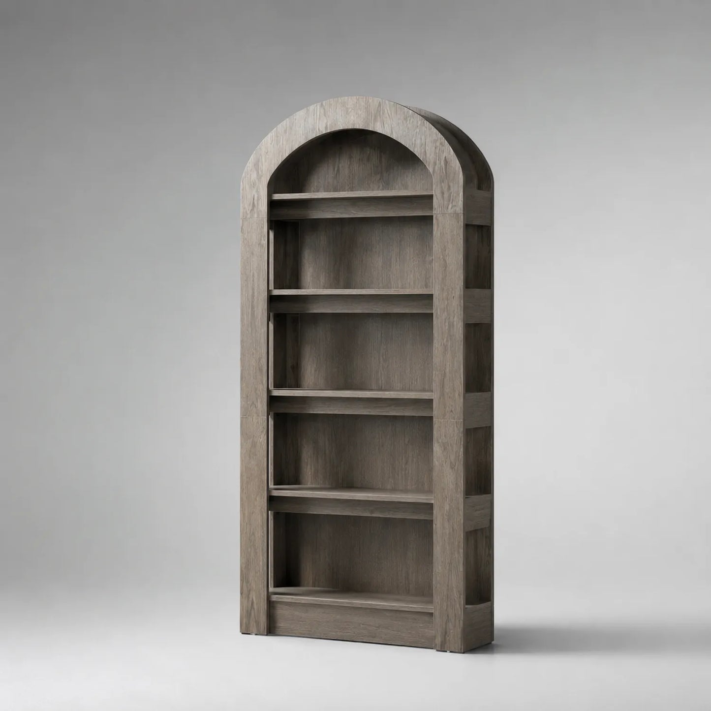 Holz Bücherregal mit Rundbogen 180cm Höhe
