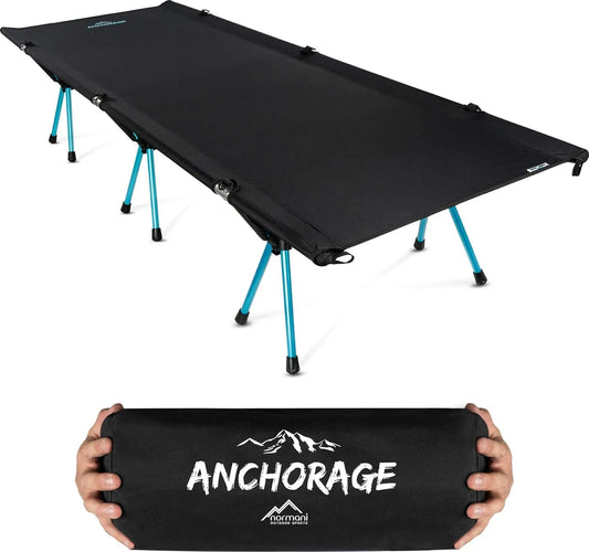 normani Ultraleichtes Kompaktes Campingbett Aluminium Klappbett Feldbett Reisebett nur 3167g – kompakte Bauweise, aus Aluminium, 250Kg