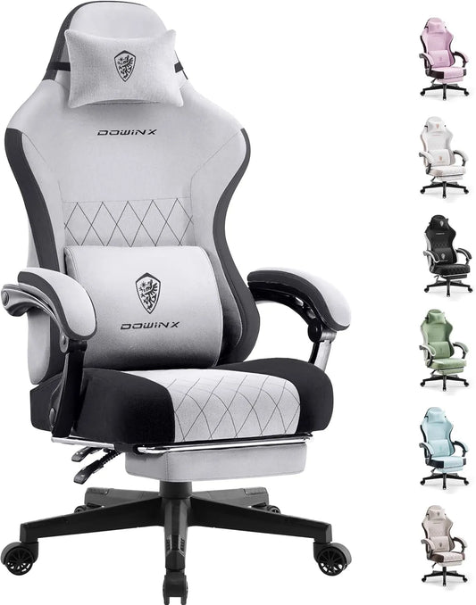 Esszimmerstuhl und Küchenstuhl: mit Rückenlehne, mit Kissen, für Gaming, 135 kg, grau, mit Stoffbezug