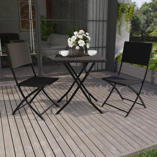 Garden Vida Garten-Bistro-Set: D 60, 60 cm, schwarz