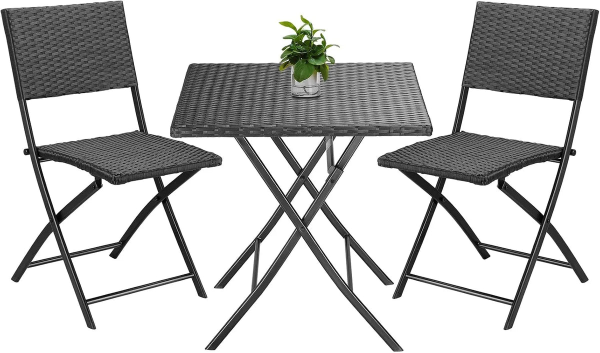 Essgruppe: TLG, wetterfest, aus Polyrattan, klappbar, 3 TLG