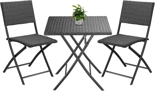 Essgruppe: TLG, wetterfest, aus Polyrattan, klappbar, 3 TLG