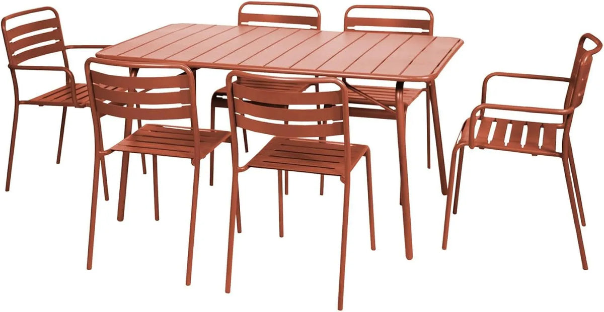 Gartentisch und Terrassentisch — Amelia, aus Stahl, klappbar, 141, 2 × 80 × 72, 5 cm