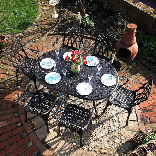 Gartentisch und Terrassentisch: wetterfest, aus Aluminium