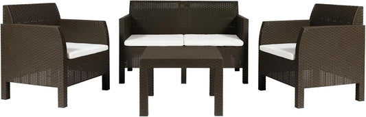 Toomax – aus Kunststoff, mit Kissen, 4-Sitzer, braun