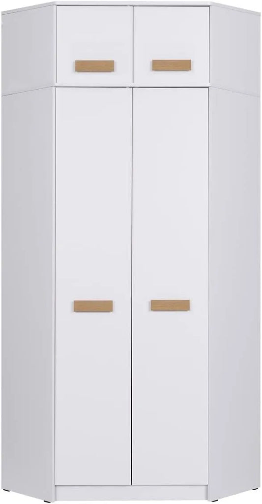 Kleiderschrank und Garderobenschrank: mit Kleiderstange, mit Einlegeböden, 91 × 235 × 91 cm, weiß