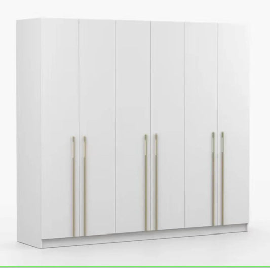 Kleiderschrank und Garderobenschrank — mit Kleiderstange, mit Einlegeböden, 57 × 230 × 210 cm, weiß