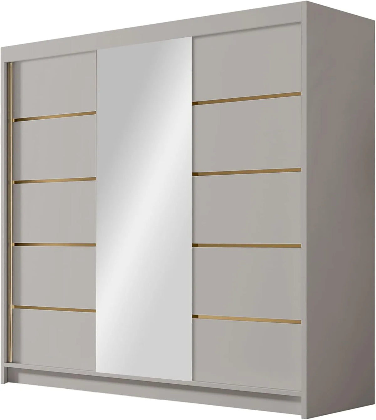 Kleiderschrank und Garderobenschrank: mit Kleiderstange, mit Einlegeböden, mit Spiegel, 200 cm, Mirjan24 VI 200
