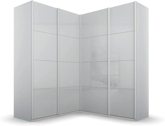 Rauch Möbel Kleiderschrank und Garderobenschrank — TRG, mit Kleiderstange, mit Einlegeböden, 12 Einlegeböden, 181 × 210 × 187 cm, grau