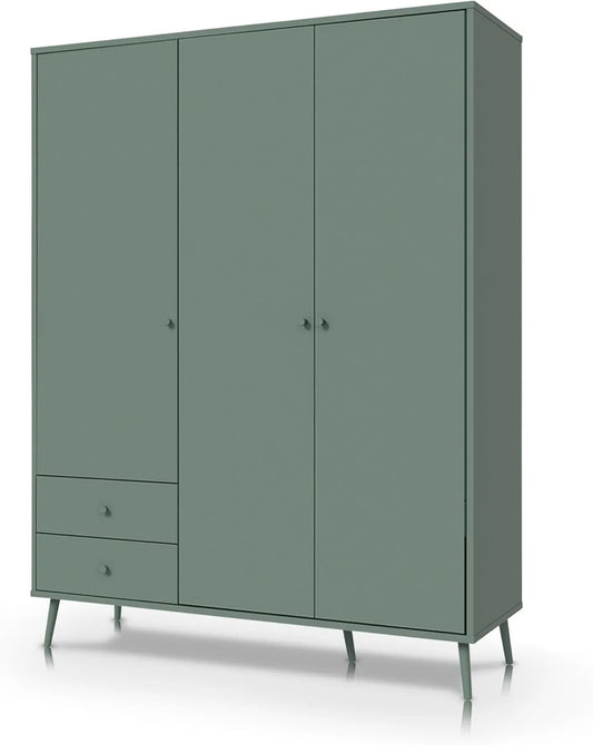 Kleiderschrank und Garderobenschrank – mit Kleiderstange, mit Einlegeböden, 3-türig, mit Stoffbezug