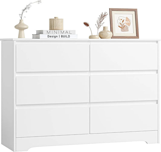 Sideboard und Anrichte — mit Schubladen, 6 Schubladen, 120 × 40 × 82cm, 120cm, weiß