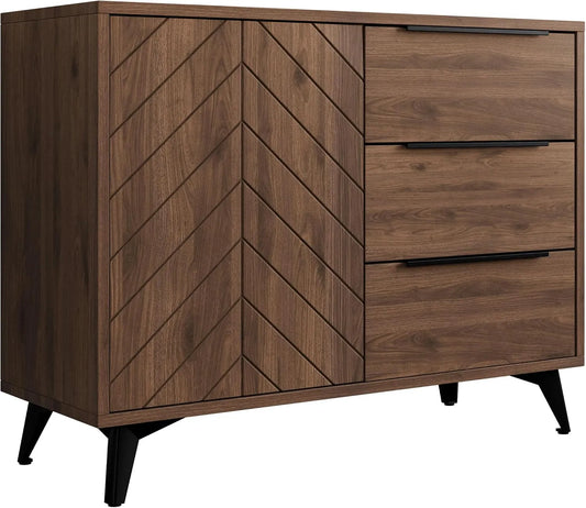 Sideboard und Anrichte – mit Schubladen, 3 Schubladen, schwarz