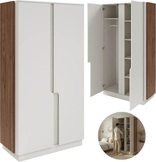 Kleiderschrank und Garderobenschrank — POSITIVO, 2-türig, 103 × 195 × 52 cm