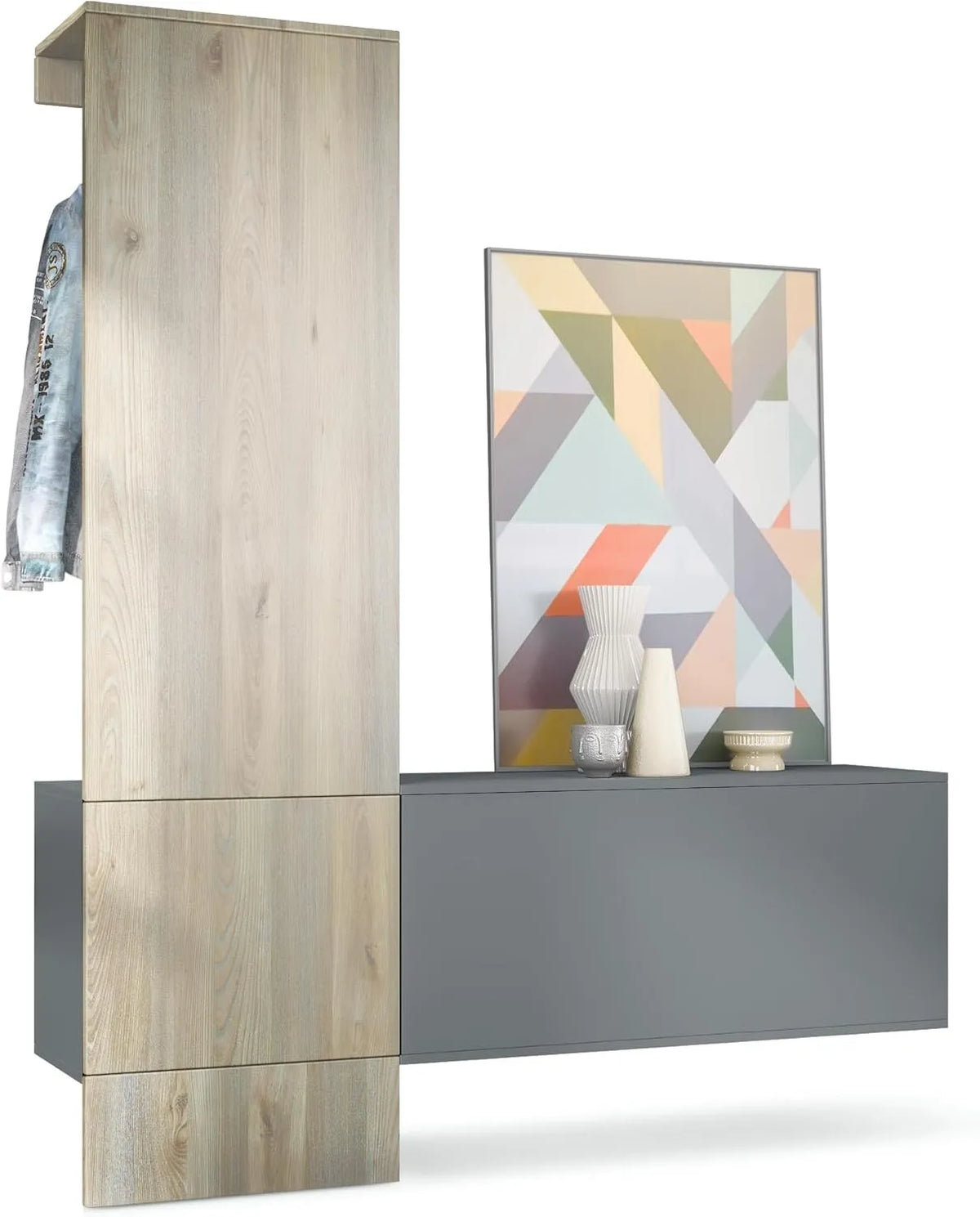 Küchenschrank: 156, 5 × 193 × 35 cm, anthrazit
