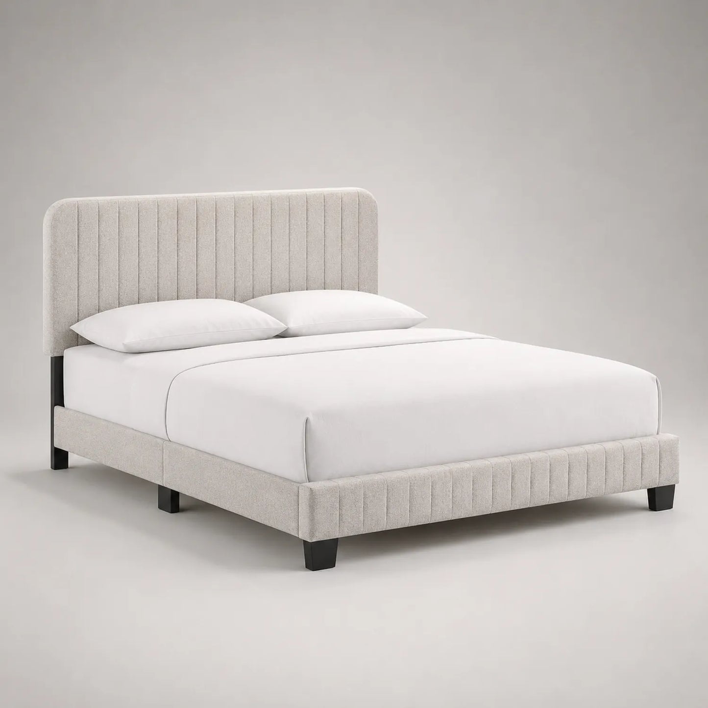 Polsterbett 160x200 cm Textilgewebe Beige
