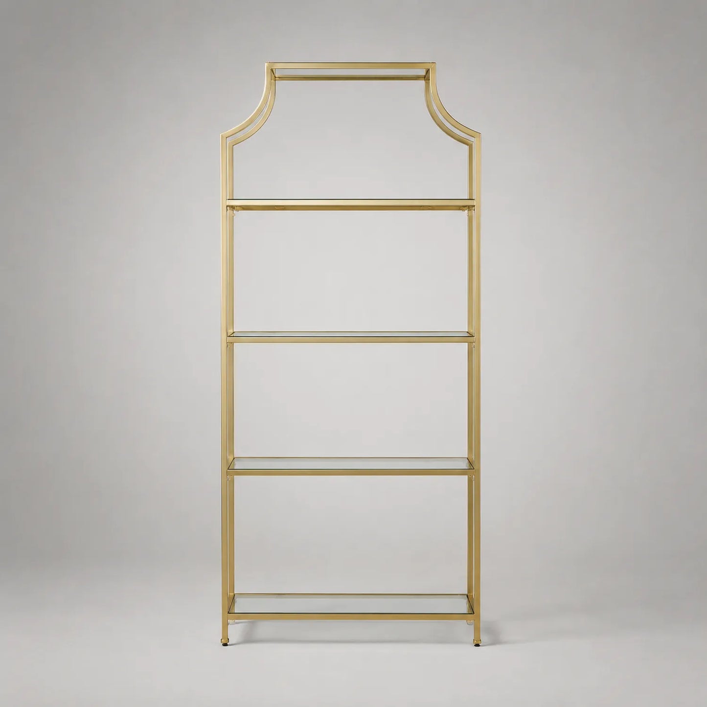 Metall- und Glasregal goldfarben, 180cm x 80cm x 30cm