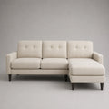 Ecksofa aus Holzrahmen und Polyestergewebe Beige 230 x 150 x 85 cm