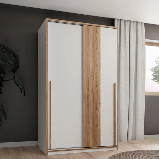 Kleiderschrank und Garderobenschrank — SMARTROOM, 118, 8 cm, 215 cm, 57, 3 cm, grau, mit Stoffbezug