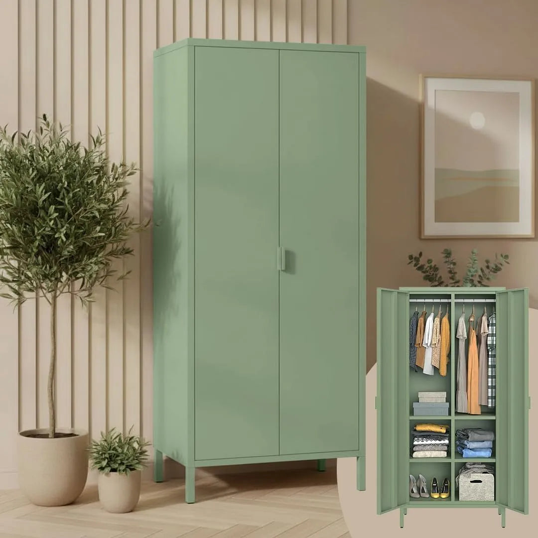 Metallschrank und Aufbewahrungsschrank — mit Kleiderstange, 80 cm
