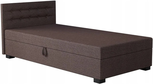 Polsterbett und gepolstertes Bettgestell: mit Bettkasten, 80 × 200 × 42 cm, braun