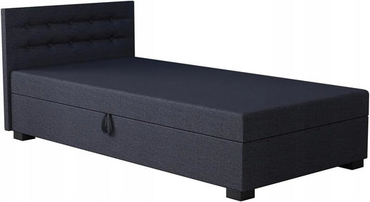 Polsterbett und gepolstertes Bettgestell: Graphit, Schaumstoffpolsterung, mit Bettkasten, 120 × 200 × 38 cm