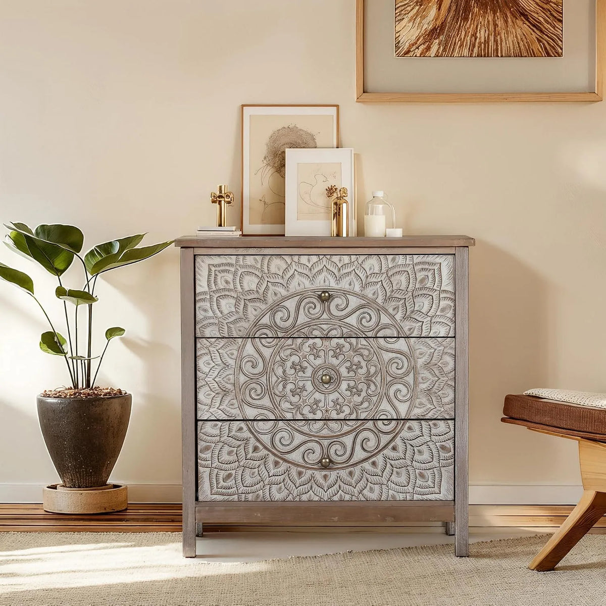 Sideboard und Anrichte — aus Holz, mit Schubladen, 3 Schubladen