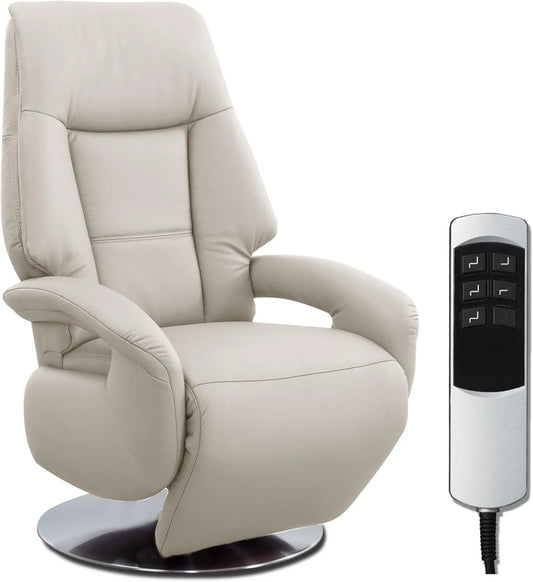 Relaxsessel und Fernsehsessel: mit Relaxfunktion, mit Lederbezug, verstellbar, 74 × 114 × 77, weiß