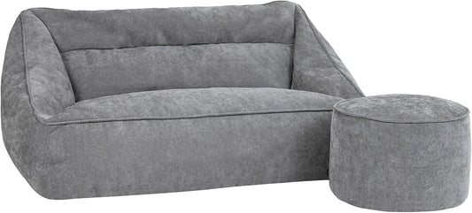 Sessel und Polsterstuhl: mit Chenille-Bezug, 2 Sitzer, grau, mit Stoffbezug, 2-Sitzer