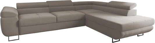 Ecksofa und Wohnlandschaft: Luna, rechte Ausrichtung, mit Stauraum, mit Bettkasten, mit Schlaffunktion, 275 × 202 cm, 193 × 125 cm, verstellbar