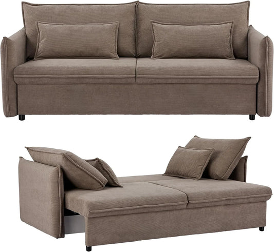 Schlafsofa und Sofabett – Apartment, mit Cordbezug, 3-Sitzer, 200cm, beige