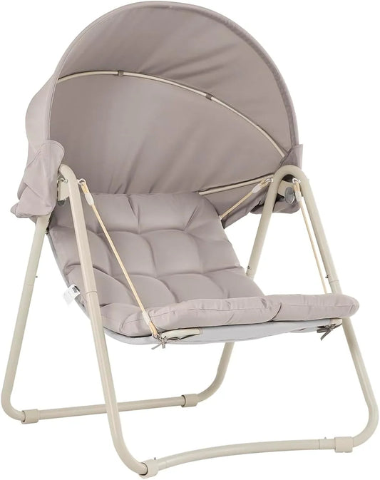 Schaukelstuhl — OGS62-MI, mit Schaukelfunktion, 108 × 163 × 126 cm, beige, SoBuy OGS62-MI