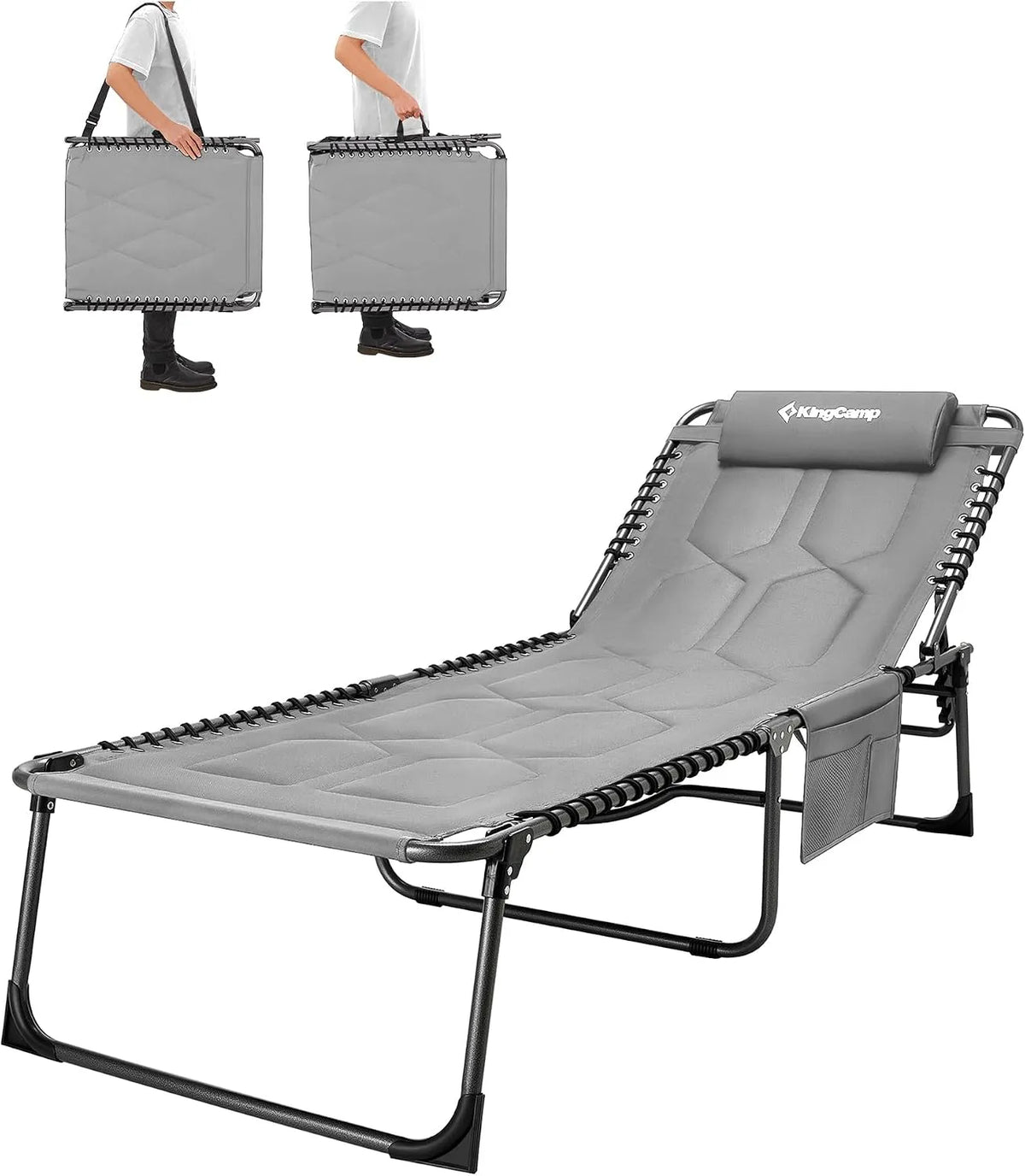 Gartenliege und Sonnenliege – mit Kissen, klappbar, verstellbar, 200 × 68 cm, 200 kg