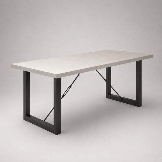 Esstisch Rechteckig MDF Metallgestell 200x100x75cm