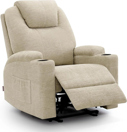 Relaxsessel und Fernsehsessel: mit Relaxfunktion, mit Liegefunktion, beheizt, beige, mit Massagefunktion, mit Stoffbezug