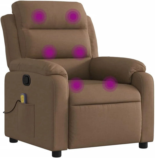 Relaxsessel und Fernsehsessel – mit Relaxfunktion, mit Rückenlehne, mit Liegefunktion, verstellbar, braun, mit Massagefunktion, mit Stoffbezug