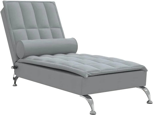Gartenliege und Sonnenliege — mit Metallbeinen, mit Liegefunktion, grau, mit Massagefunktion, mit Stoffbezug