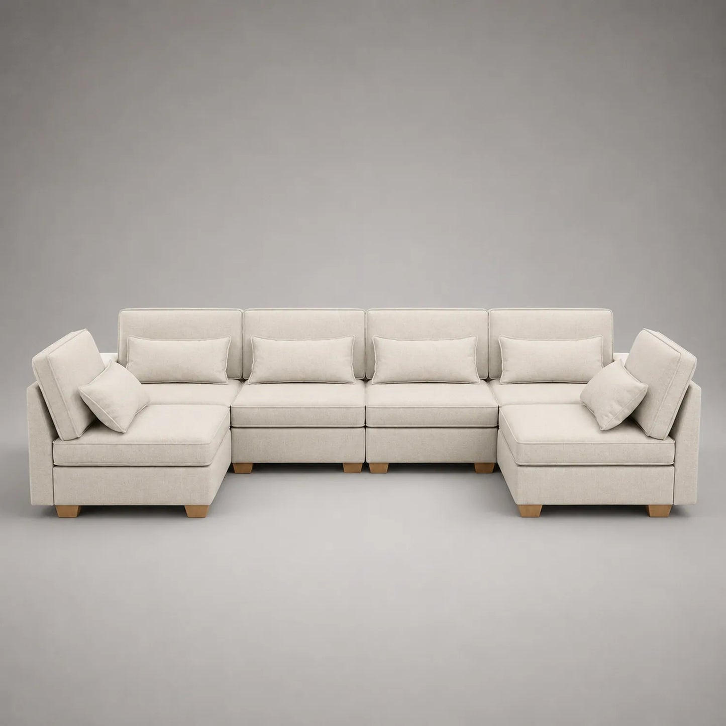Modulares Sofa-Set Leinen Beige