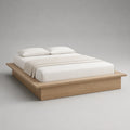 Doppelbett aus Eichenholz 200x180 cm Hellbraun